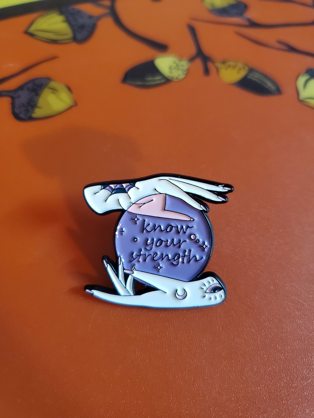 Know Your Strength Enamel Pin - Purple & White Inspirational Pin